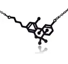 THC Tetrahydrocannabinol Marijuana Molecule Stainless Steel Necklace