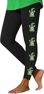 [Generic] Yoga Pants for Women Shamrock Funny Graphic Print High Waist Soft Green Clover Yoga Pants Women's Shamrock Tights