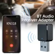 Wireless Bluetooth Audio Receiver Dual Output AUX USB Stereo Car Hands-Free Call