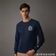 GIORDANO 男裝復古學院風大學TEE - 01 新海軍藍