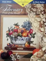 Just CrossStitch FEBRUARY Fruit of the Month Cross Stitch Leaflet Marie Barber