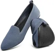 HEAWISH Women’s Flats Shoes Pointed Toe Ballet Flats Dressy Comfortable, Navy, 7 US