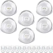 Zion Judaica12 Sets Pesach Seder Plate Glass Liners 6 Mini Seder Tray Dishes 3" Seder Symbolic Food Labels with Hebrew and English Translation Kaarah Glasses DIY Seder Plates Passover Decorations
