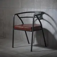 在飛比找ETMall東森購物網優惠-loft美式復古工業風鐵藝皮革沙發休閑椅凳子餐椅咖啡廳家用椅