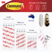 3M Command Refill Strips For Hanging Hooks Small, MEDIUM & LARGE (8 - 40 Strips)