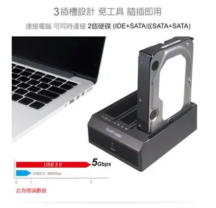 [哈GAME族]伽利略 USB3.0 3插槽 硬碟座 2535B-U3I2S 雙SATA+IDE ~最大支援18TB~