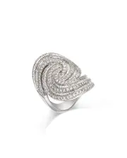 Bloomingdale's Diamond Pave Multirow Swirl Statement Ring in 14K White Gold, 2.50 ct. t. w.