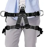 Tree Climbing Harness, Half Body Adjustable Safety Belt Climbing Straps, Strong Load-Bearing Straps, Thick Support Belts for Caving Rock Climb Rappelling Equip