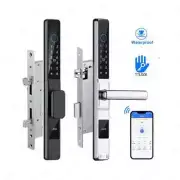 Waterproof Sliding Smart Door Lock App Alexa Fingerprint Digital Code RFID Card