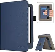 Caweet Case for Kindle Paperwhite 12th Generation and Kindle Colorsoft Signature Edition 7 Inch 2024 Release, Premium PU Leather Foldable Stand Protective Cover with Card Slot and Hand Strap, Blue