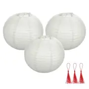3 Pcs Silver Round Paper Lanterns 16 Inch Paper Lantern Party Decorations