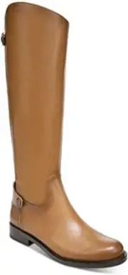 Sam Edelman Mikala Whiskey Block Heel Rounded Toe Zipper Leather Knee High Boots