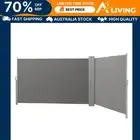 Side Awning Sun Shade Outdoor Retractable Privacy Screen 2X6M Grey Patio S -GREY