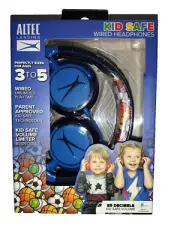 Altec Lansing Kid's Safe 85 Decibel Volume Wired Over-Ear Headphones Sports