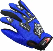 Blue Kids Youth Bike Gloves Children Motorcycle Full Finger Gloves for MX Motorbike Motocross BMX MTB Sport Outdoor - Kid Medium