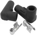 Aeroflow Low Profile 90 Deg Spark Plug 2 Boots & 2 Terminals Black - AF4030-3312