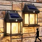 Solar Wall Lights Outdoor 2PACK ,Solar Wall Lantern with 3 Modes & Motion Sen...