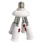 4 in 1 E26/E27 Splitter Socket Adapter w/ Switch Adjustable Bulb Socket Splitter