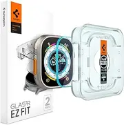 SPIGEN EZ Fit GLAS.tR Slim Screen Protector Designed for Apple Watch Ultra 2/1 49mm 9H Tempered Glass Screen Protector [2-Pack] - Clear