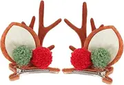 HONMEET Festive Deer Ears Hairpin Set Christmas Antler Hairpin Party Hair Clip Elf Cosplay Accessory Xmas Decorations