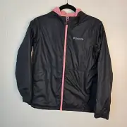Columbia Black Pink Wind Breaker Jacket Girls Size Large (14/16) NEW