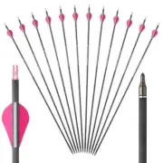 Spine 300/350/400 Archery Pure Carbon Arrows Hunting Arrows ID 6.2mm 30inch Bow