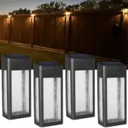 4 Pack Solar Fence Lights Solar Post Accent Light/Wall Light for Outdoor, Yar...