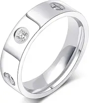 [AmorArtSky] Love Ring 18k Gold Silver Rings ：Friendship Ring With Screw Design Inlay Cubic Zirconia Stainless Steel Wedding Promise Bands Jewelry Mother's Day Birthday Gifts for Women, Size 6-10
