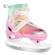 Adjustable Ice Skates for Kids Boys Medium(US 13.5C-3.5)Big Kids Rainbow Pink