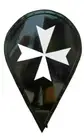 Medieval Collectible Templar Black 18 Gauge Knight Cross Armor Shield Replica