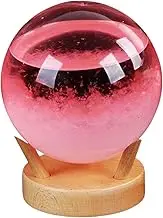Storm Glass Weather Predictor, Creative Spherical Storm Cloud Weather Predictor, with Wooden Base Weather Predictor Home Office Decoration