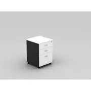 OM MOBILE PEDESTAL 1 File 2 Stationery Drawers W468 x D510 x H685mm White/ Charcoal