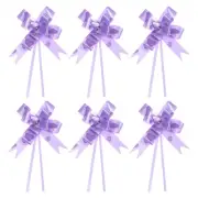 200Pcs 13" Pull Bows Ribbon Gift Wrapping String Heart Pattern Light Purple