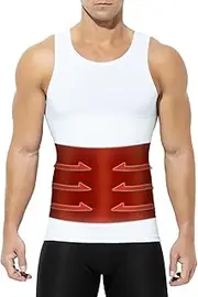 [Casey Kevin] Men's Compression Muscle Undershirts Slimming Tank Top Shapewear Ice Silky Vest Body Shaper AK3342 1pcs