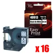 16PK 40913 Black on White Compatible D1 Tape for Dymo 9mm x 7m 360D 500TS 260P