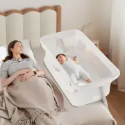 Cowiewie Bassinet Bedside Sleeper,Baby Bassinets Higher Place on Bed,5-Position
