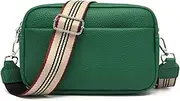 [AIMALL] Women's Small Crossbody Bag 9-inch Genuine Leather, Wide Adjustable Strap, Multi-Pocket Design with Zipper for Spring & Summer, Compact Shoulder Diagonal Bag