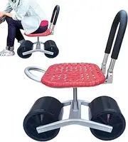 Stool with Wheels – 360 Degree Rotation Work Seat, Adjustable Height – Steering Handle, Senior Seats, Outdoor Scooters, Patio and Outdoor Scooters