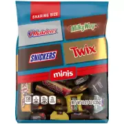 Mars SNICKERS, TWIX, MILKY WAY & 3 MUSKETEERS Minis Milk Chocolate Candy Bars Va