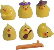 CORHAD 1 Set Mini Chick Statue Cute Chicken Figurines for Micro Landscape Garden Decor Dollhouse and Cake Decoration Safe Creative Design Space Saving Decor