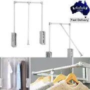 Adjustable Width Wardrobe Rail Lift Pull Down Closet Rod Wardrobe Hanger