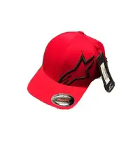 Alpinestars Men's Corp Shift 2 Curve Bill Flexfit Hat - Mens Cap RED/Black L/XL