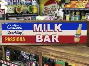 COTTEE’S Passiona Milk Bar Sign 100cm Sticker Retro Vintage Old Shop Advertising