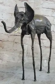 Salvador Dali Surrealist Elephant Long Legs Bronze Sculpture Statue Figurine Art