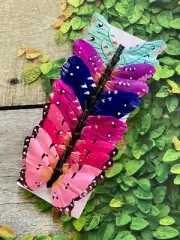 12 Large Feather Monarch Butterflies 4inch assorted Mixed Artificial butterflies