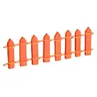 4pcs Miniature Garden Fence, 3.6 Inch Long Decorative Picket Fence, Orange