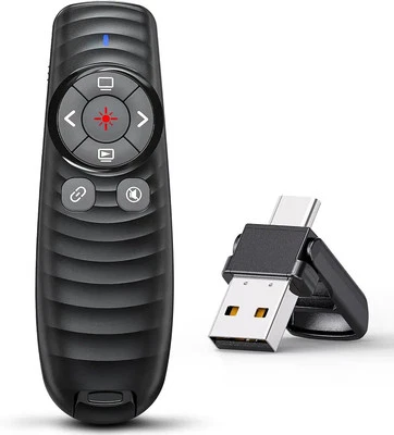 Presentation Clicker Wireless Presenter Remote Clicker for 2-in-1 USB Type C...