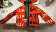 Supreme Reversible Logo Windstopper Fleece Jacket Tags new Orange Medium
