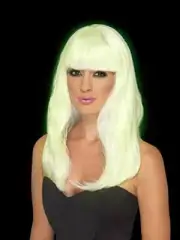 Smiffys Womens Glow In The Dark Glam Party Wig