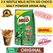 2 x NESTLE MILO ACTIV-Go Chocolate Malt Powder Drink 400g/14oz SOFT PACK